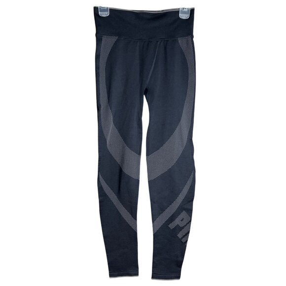Victoria's Secret Pink Active Leggings Black Gray Compression Activewear Women M - Picture 1 of 7